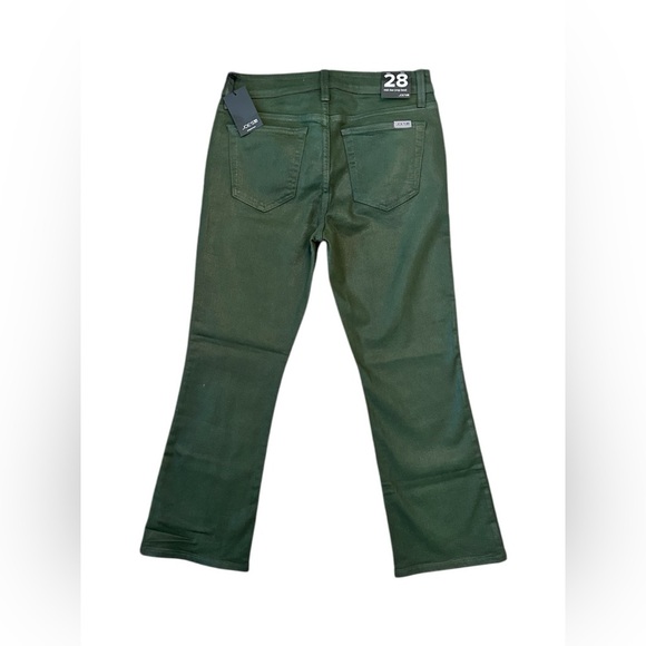 JOE’S Jeans Mid Rise Crop Boot Coated Green Olive Dark Green Women Size 28 $228 - Picture 6 of 13